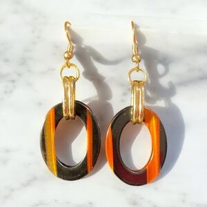 ✨New! Elegant Gold and Black Hoop Earrings